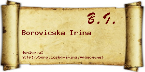 Borovicska Irina névjegykártya